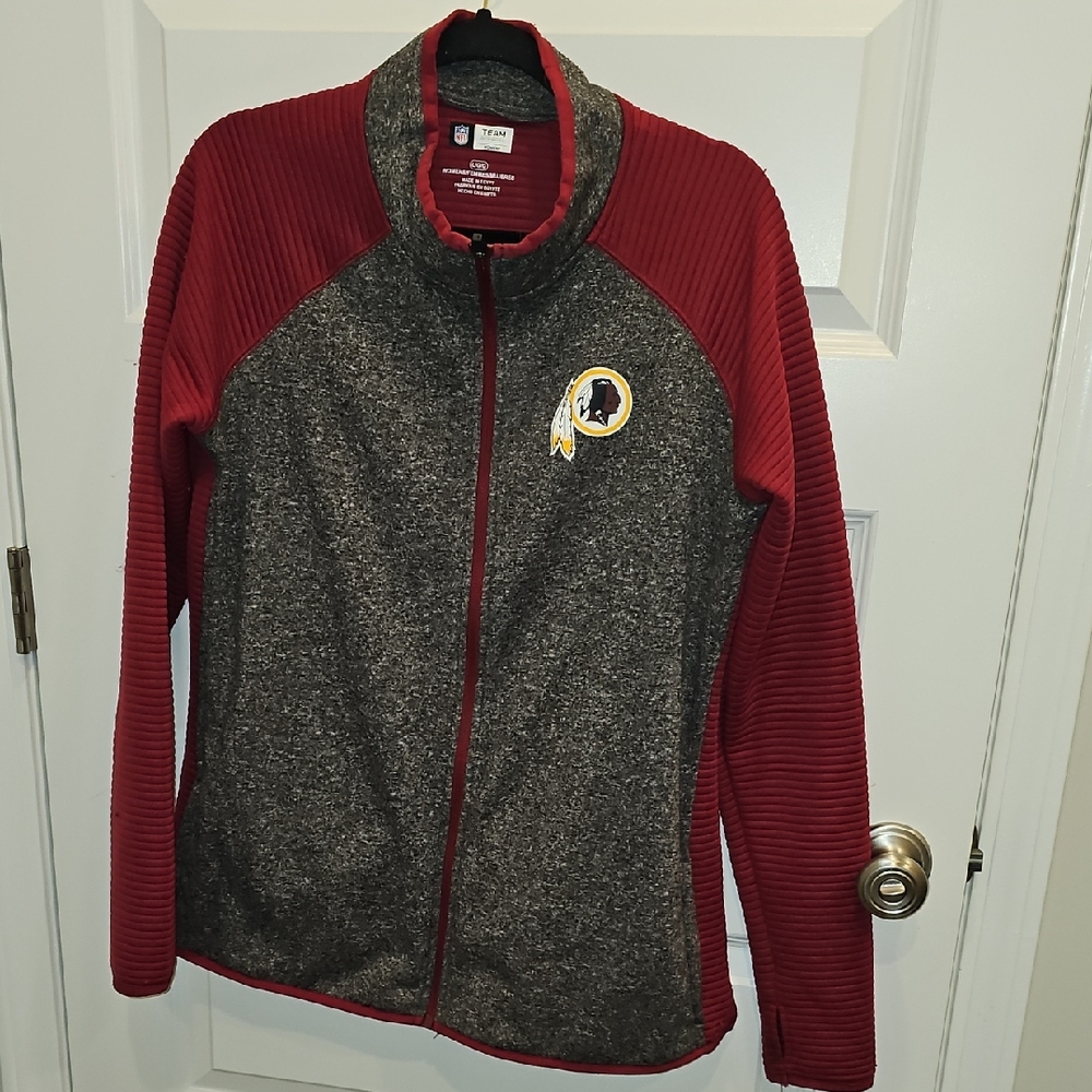 NFL Women's Burgundy and Charcoal Bomber Jacket